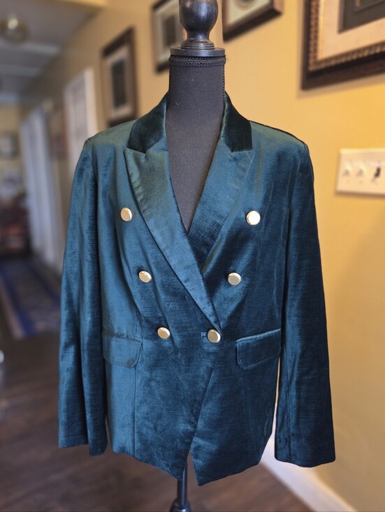 Chico's Jackets & Blazers - Chicos Velvet Double-Breasted Vintage Blazer | Size Large
